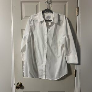 Foxcroft for Appleseed's Wrinkle Free Elegant White Long Sleeve Blouse 18W